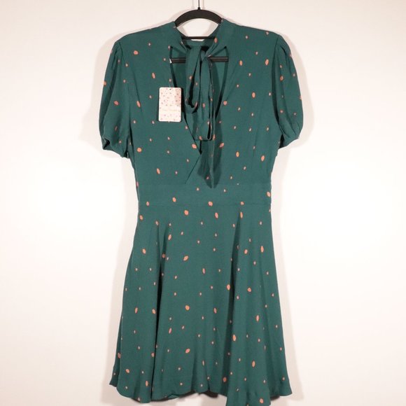 NWT Free People Abbie Print Dress Green Combo - Picture 6 of 15